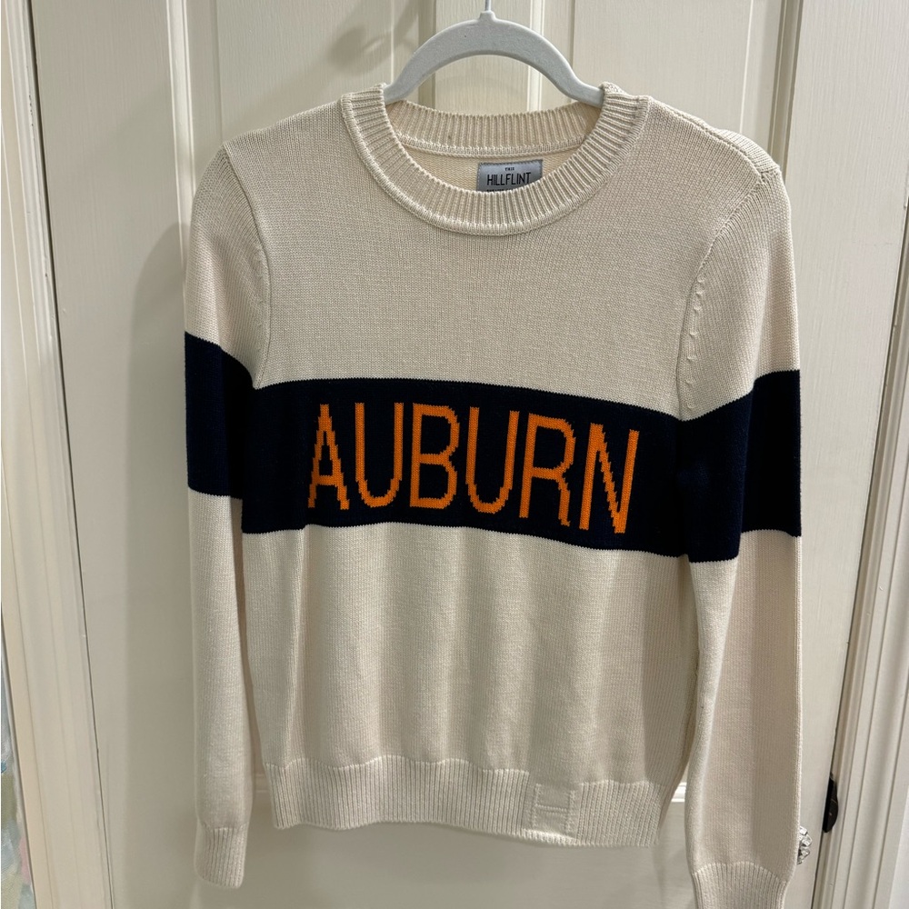 Auburn Collegiate Cream and Navy Sweater
